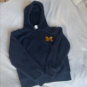 Kids size Small, Navy university of Michigan Logo Hoodie